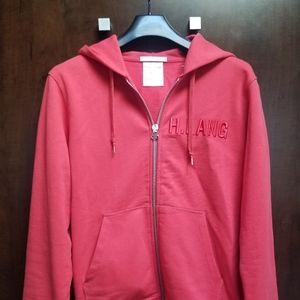 HELMUT LANG Zip Hoodie / Size: XS, Oxidized Red